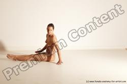 Underwear Gymnastic poses Woman White Moving poses Athletic medium brown Dynamic poses Academic